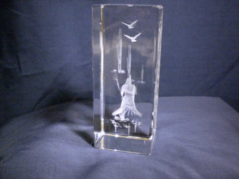 3D laser image of traditionally festooned Native A